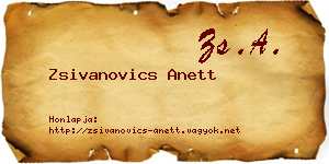 Zsivanovics Anett névjegykártya