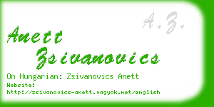 anett zsivanovics business card